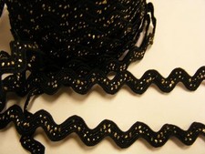 Ric Rac - Black/Gold 7mm 3 meters