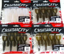 Rapala "Crush City" Cleanup Craws (Lot of 4-Packs-7 Per Pack-CC-4-04)