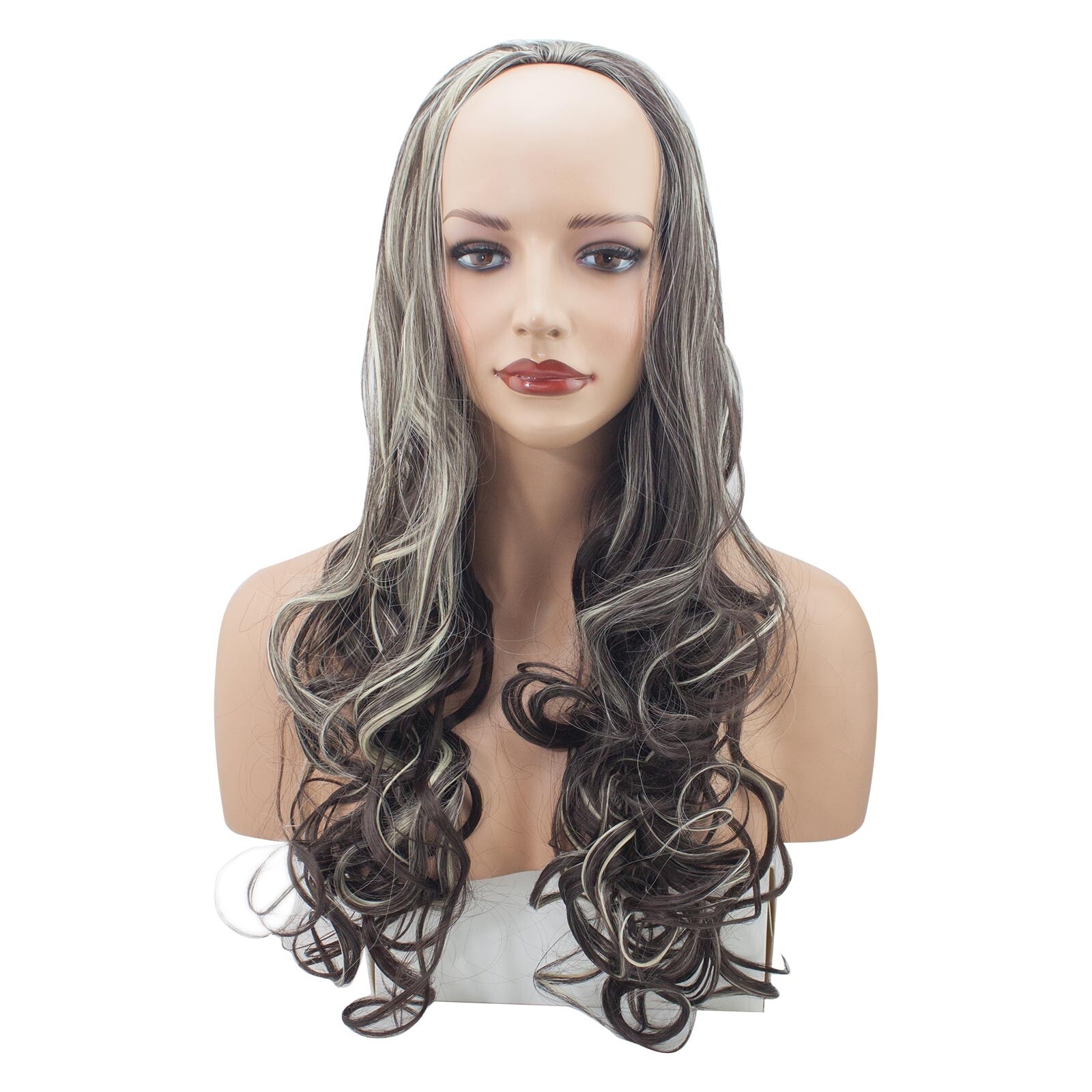Wiwigs Blonde Mix Long Layered Wavy 3/4 Fall Hairpiece - Half Wig For Volume & Style