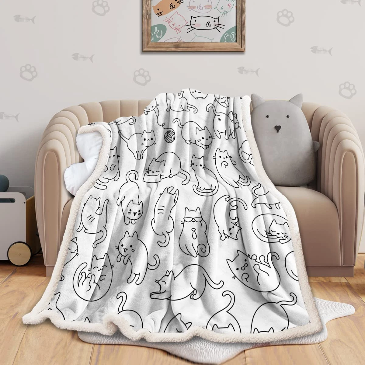 Sleepwish Cat Blankets for Cat Lovers Cute Cat Blanket for Girls Women  Fleece Ca