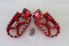 AIRTIME CNC BILLET WIDE FAT FOOT PEGS YAMAHA YZ85 YZ125 YZ250 YZ250F YZ450F -RED