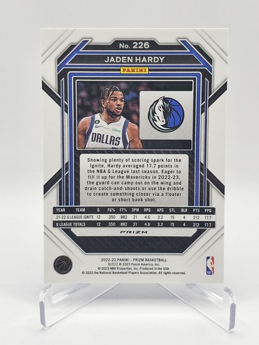 2022-23 Panini Prizm Prizms Blue Wave #226 Jaden Hardy RC - Picture 2 of 2