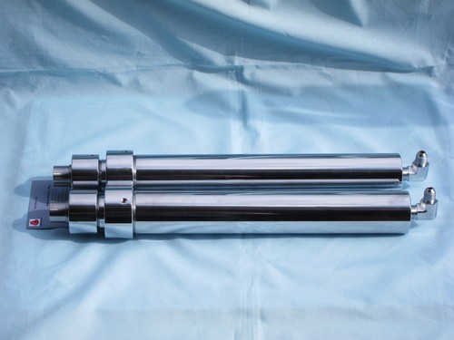 Cilindro telescópico Lowrider Hydraulics cromado 12""-22"", tornillo de bloqueo, puerto superior - Imagen 8 de 8