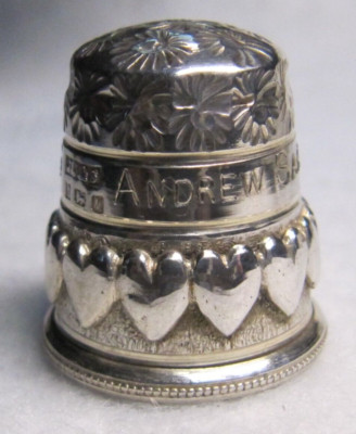 #1037 STERLING SILVER THIMBLE BY JOSEPH SWAN & SON (ANDREW & SARAH ENGAGEMENT