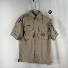 Boy Scouts of America Vented Short Sleeve Shirt Youth Medium Damaged