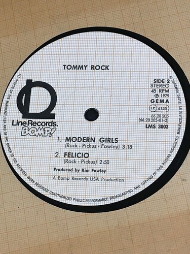 Tommy Rock Dancing The Night Away Kim Fowley Vinnie Vincent 1979 EP 12” NM RARE!