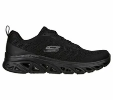 Skechers Shoes Black Women Glide Step Air Memory Foam Mesh Sport Comfort 149554