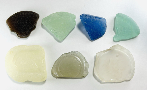 Petite Poterie Japonaise En Verre De Mer Surf-tumbled - Occasion En Bon état