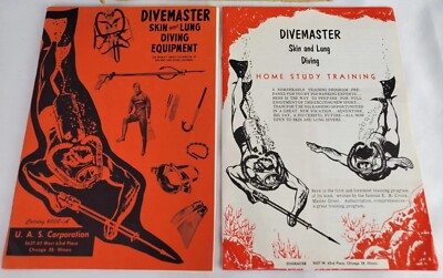 Vintage 1950's Divemaster Skin & Lung Scuba Diving Equipment Catalog Ephemera