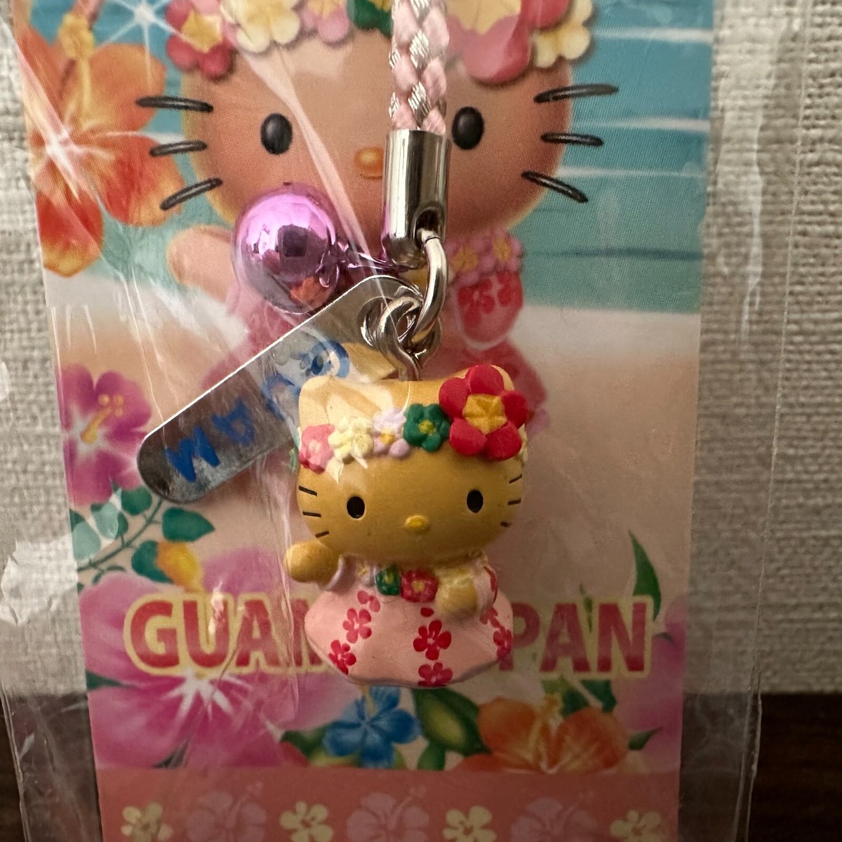 Tanned Hello Kitty Hula Pink Guam/Saipan Vintage Keychain