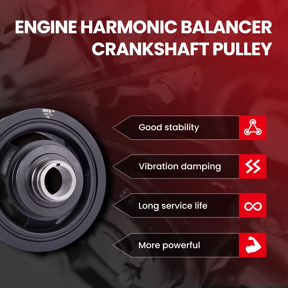 Harmonic Balancer Serpentine Belt for Escalade Silverado Tahoe GMC Sierra Yukon - Image 3 of 4