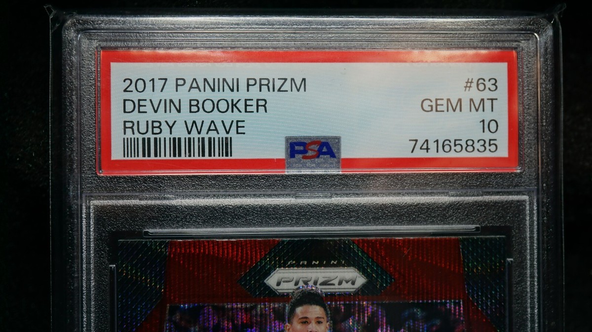 2017 Devin Booker Panini Prizm Ruby Wave PSA 10 POP 7 Low
