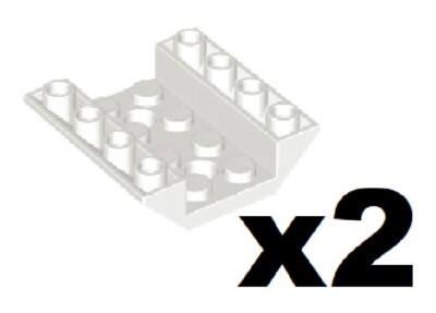 LEGO 2 New Slopes White Inverted 45 Degree 4 x 4 Double Part 72454 WH1