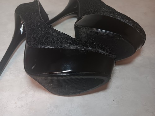 Platform Stiletto Heel Black Lace Sexy Women's Sz 6.5 Speed Limit 98 - Picture 12 of 13