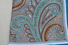 David Donahue Men's Brown Multi Paisley Pocket Square