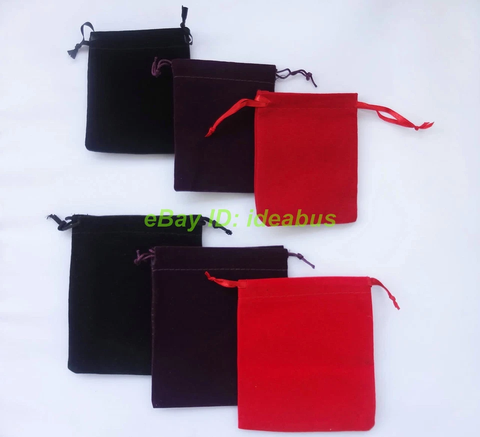 12/25/50/100 un. Bolsa de terciopelo para joyería boda fiesta favor bolsa de regalo 4x3" 4,7"x3,5" Foto 3 de 4