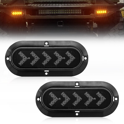 2* 6'' Oval Turn Signal Light Truck Trailer LED Tail Stop Mount Sealed Led Marker