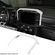 White Central Control Navigation Cover Trim Frame For Ford F150 2021+Accessories