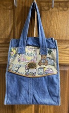 VTG 90s Baby Boom Carter's Classic Baby Style Denim Tapestry Teddy Bear Bag Rare