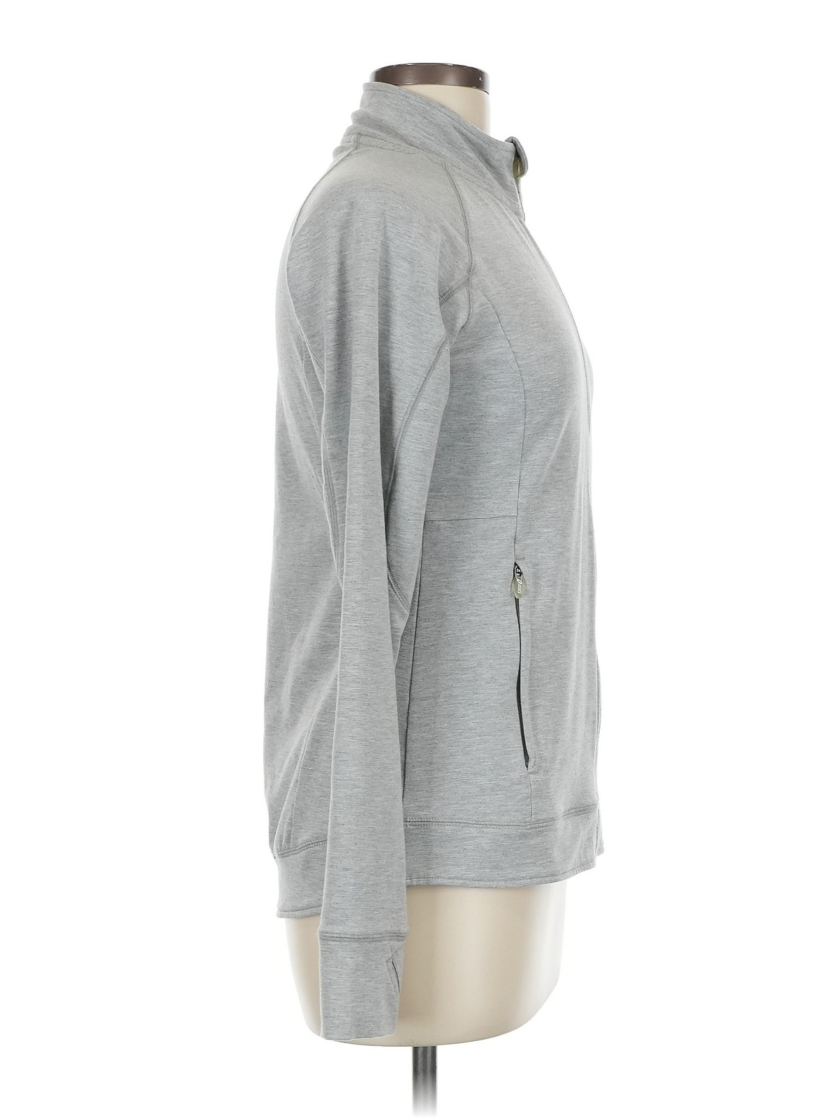 Asics Women Gray Track Jacket M thumbnail 3