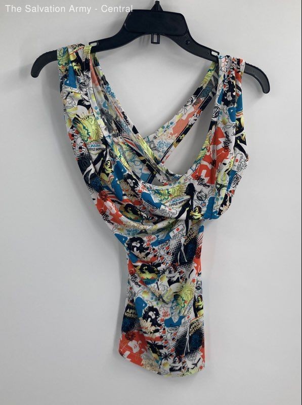 Apple Bottoms Womens Multicolor Abstract Sleeveless Pullover Blouse Top Size L