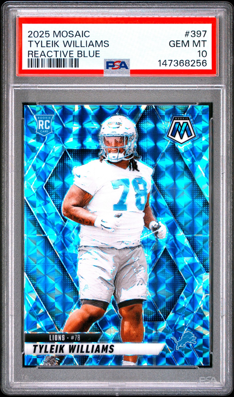 2025 PANINI MOSAIC REACTIVE BLUE #397 TYLEIK WILLIAMS PSA 10