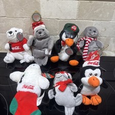 Casquette flocon de neige Coca Cola lot de 7 ~ 4 peluches figurines ours polaires années 1990 et 3 ornements 