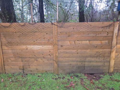 Used Black Fish Fishing Net Netting - Approx 4x10 Feet - Hangs Nicely Over Fence