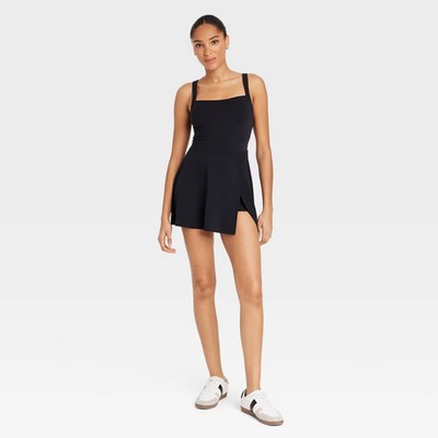 Women's Knit Squareneck Slit Active Dress - JoyLab