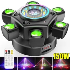 U`King 6 Arms Laser RGBW LED Moving Head Light Disco Stage Lighting Beam DMX512