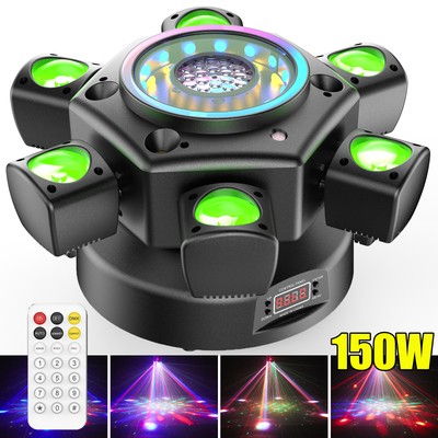 U`King 6 Arms Laser RGBW LED Moving Head Light Disco Stage Lighting Beam DMX512