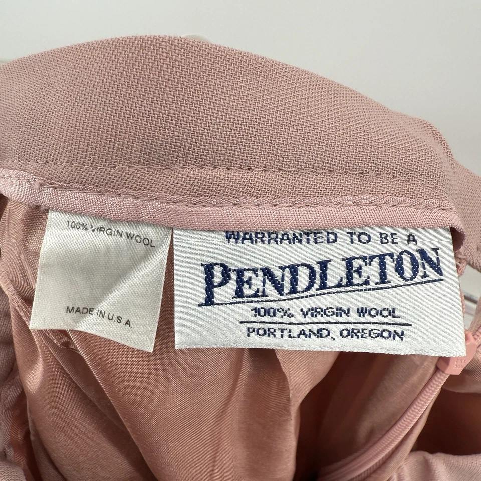 Pendleton Women’s Vintage Mauve 100% Virgin Wool Slacks Trousers Classic - Image 3 of 4