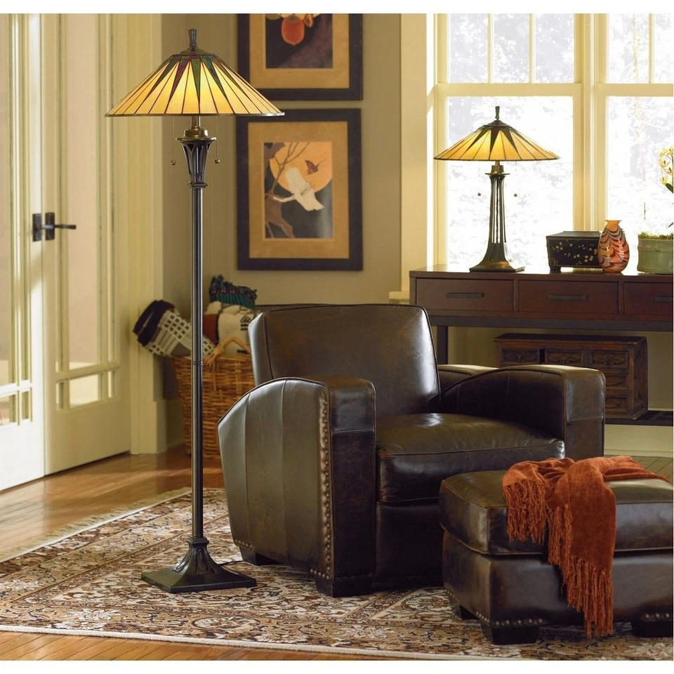 Gotham - Lámpara de pie de 2 luces Lámpara de pie Quoizel Lighting TF9397VB Foto 2 de 4