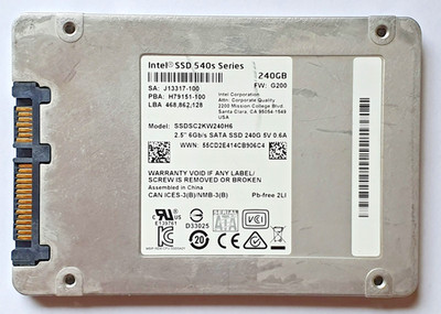 240 GB SATA III Intel 540s Series SSDSC2KW240H6 2D-NAND TLC SSD 2.5'' Festplatte