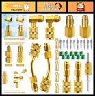 34 Pcs Mini Split R410A Adapter Kit - 45° 90° Refrigerant Hose Connectors, Valve