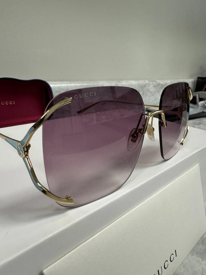 GUCCI | NUEVO | 0646S | 0646S - 003 | DORADO - AZUL BEBÉ | VIOLETA DEGRADADO Foto 3 de 4