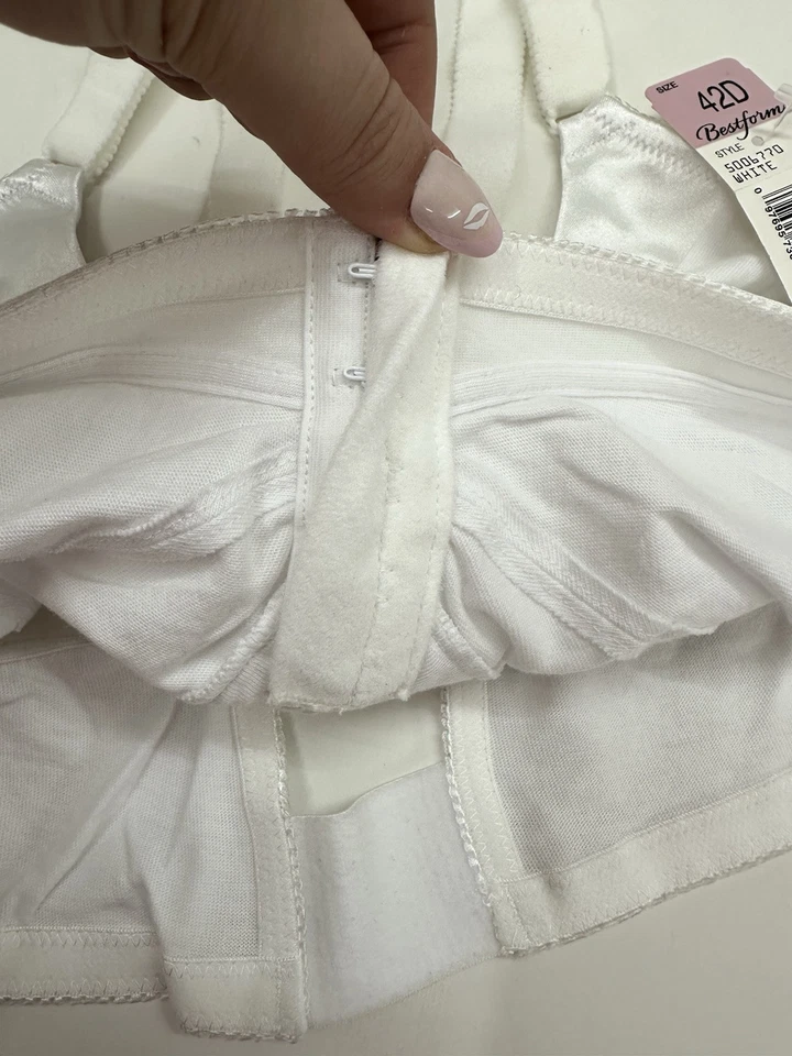 Bestform Womens Bra Size 42D White Front Closure Vintage 5006770 NWTs - Image 3 of 4