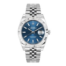 Rolex Datejust 41 Watch 41MM Blue Index Hour Markers Dial White Gold