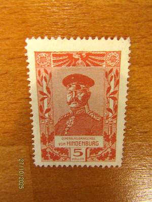 Reklamemarke  ''Generalfeldmarschall von Hindenburg''    5 Heller