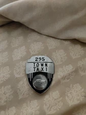 Vintage Taxi Cab Medallion. Can Company Town Taxi 295.