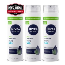 NIVEA MEN Sensitive Shave Gel No Drying Alcohol Mulitpack 3 x 7 OZ Shaving Gel