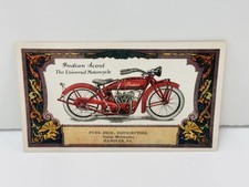 RARE 1920s INDIAN MOTORCYCLE TRADE CARD PAPER LITHO INK BLOTTER INDIAN SCOUT