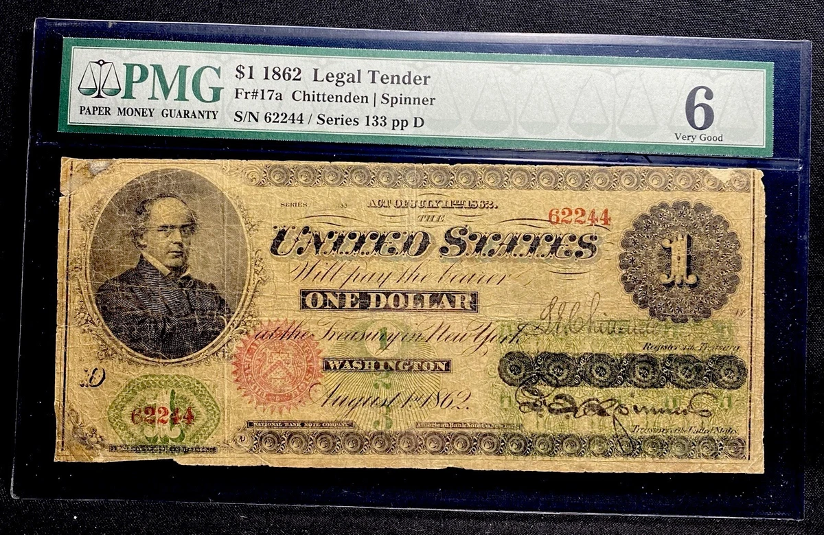 PMG $1 1862 Year United States Large Size Notes for sale | eBay