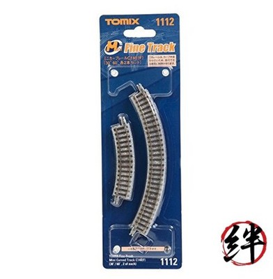 TOMIX N Gauge Mini Curved Track C140 F 30°/60° 2 each 1112 Railroad Supplies