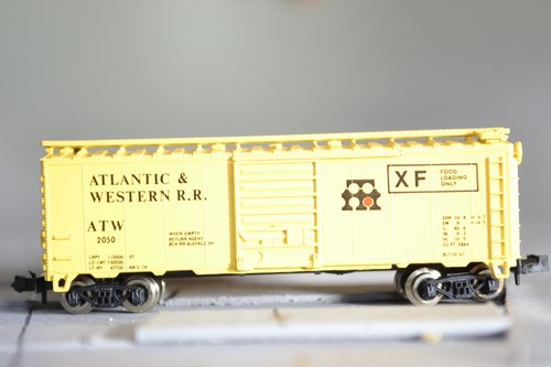 33156 Escala N ATLAS 40' BOX CAR A&W ATLANTIC AND WESTERN | Zustand: Used