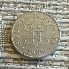 1969 Finland 1 One Penni Actual Coin 