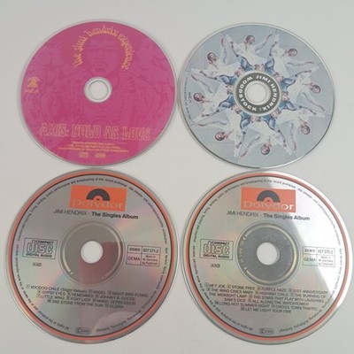 Jimi Hendrix CD Bundle 3 Albums Axis Bold As Love Woodstock Singles Discs Only