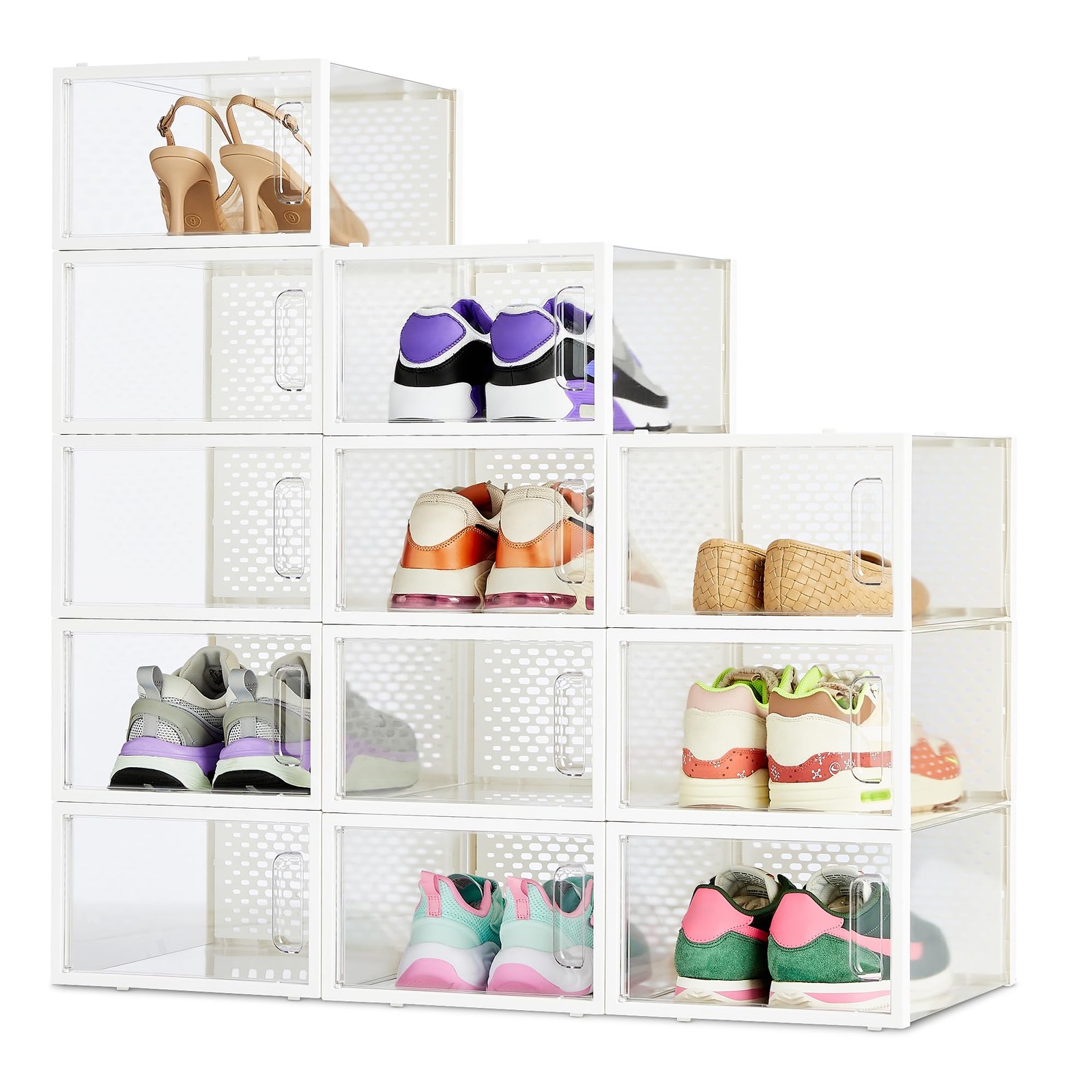 Scatole Porta Scarpe Medie Amazon Basics - Plastica Trasparente - 1