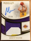 2018-19 Panini Immaculate Moritz Wagner Premium Patch Autograph /50 #PP-MWG Auto