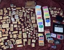 HUGE LOT 21 Stampin' Up Classic Ink Pad  200 Misc Stamps  20 Ink 12 Lbs.